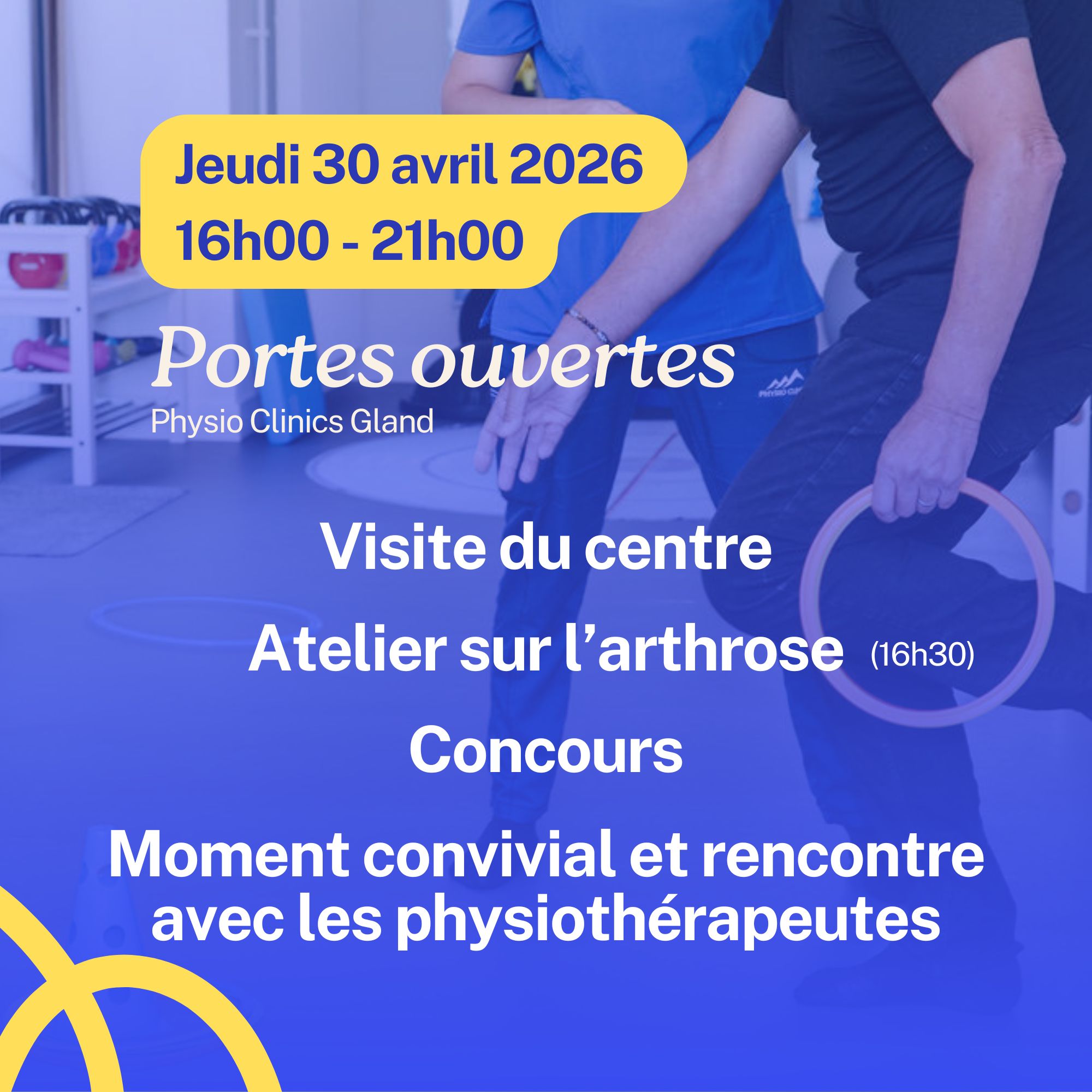 Portes-ouvertes chez Physio Clinics à Gland.