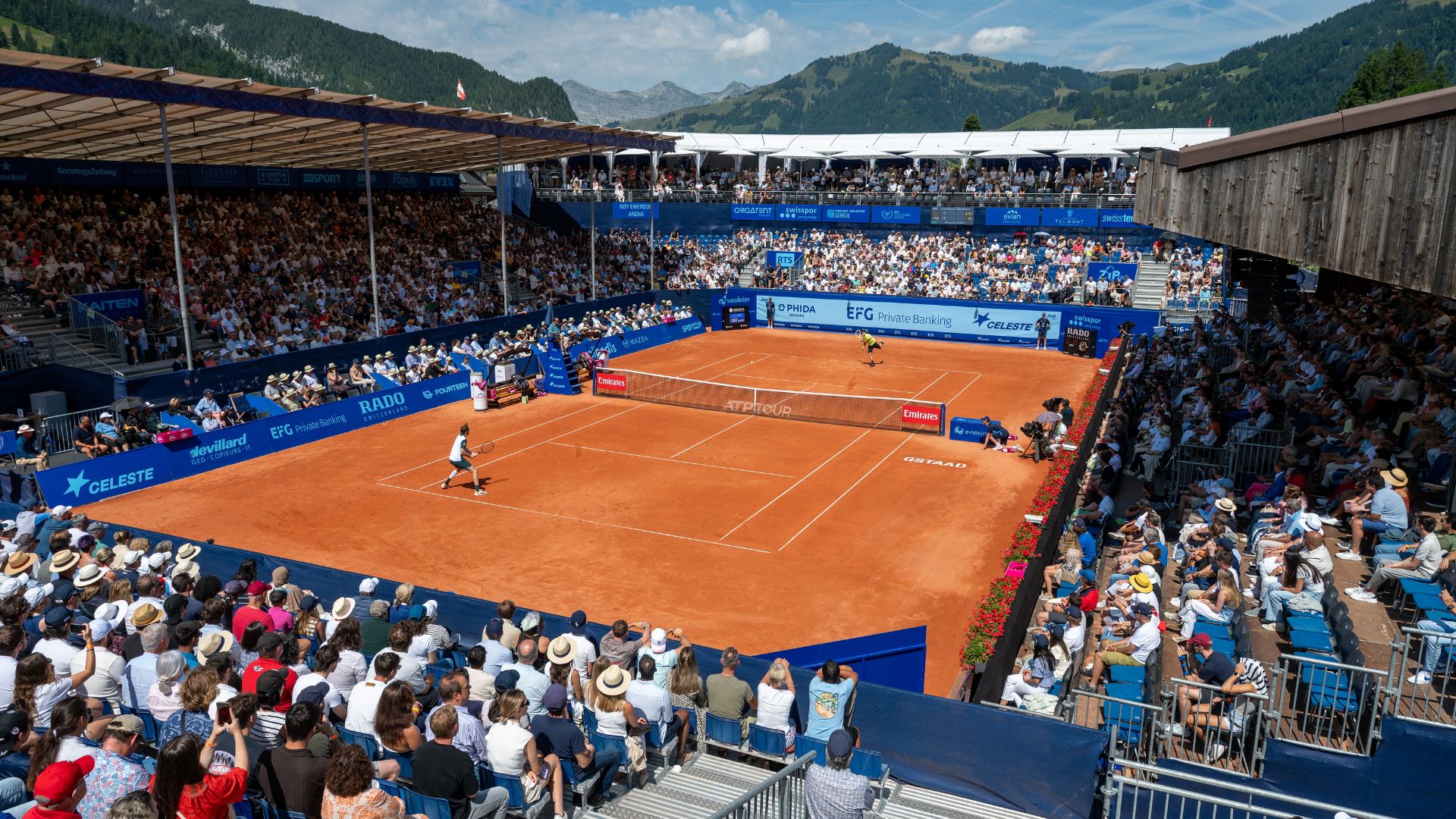 A Gstaad, lors du tournoi de tennis, nos physiothérapeutes accompagnent les joueurs dans leur récupération.
