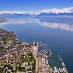 Vue aérienne de Lausanne